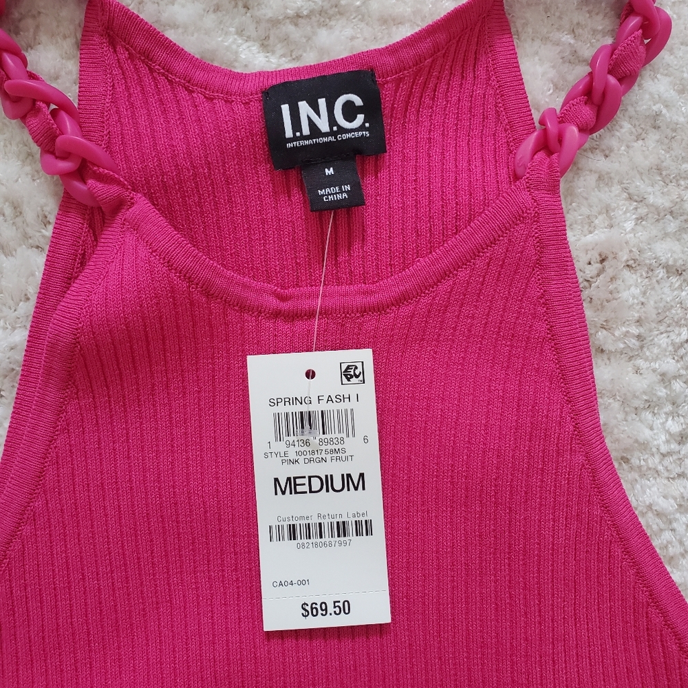 INC International Concepts Fuchsia Ribbed Tank Top - Picture 2 of 5